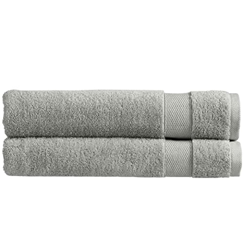 Christy Refresh Bathroom Towels Set of 2 Quick Dry Gentle Pastel Tones Soft Plush Large Bath Towels Absorbent Shower Towels 100 Cotton 550GSM Dove Grey