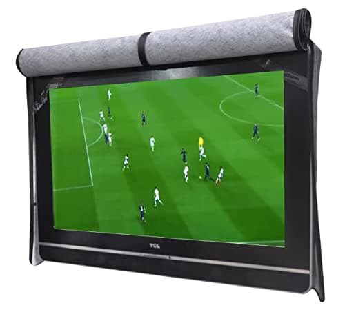 acoveritt Outdoor 55" TV Set Cover,Scratch Resistant Liner Protect LED Screen Best-Compatible with Standard Mounts and Stands (Black)