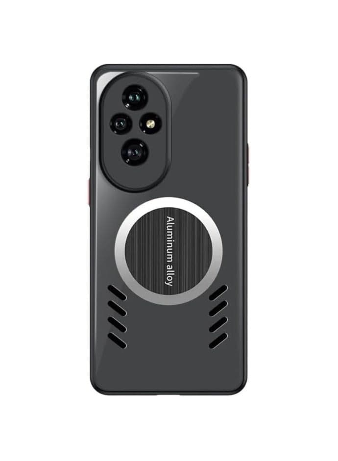 Case Compatible with Honor 200 Pro Case Graphene Heat Dissipation Matte PC Case Breathable Cooling Anti-Drop Bumper Shell