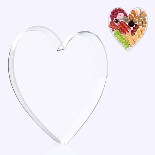 11" Acrylic Heart Shaped Charcuterie Board, Heart Plates for Dessert Appetizer Display, Love Serving Tray for Valentines Day Birthday Anniversaries Table Decorations Supplies