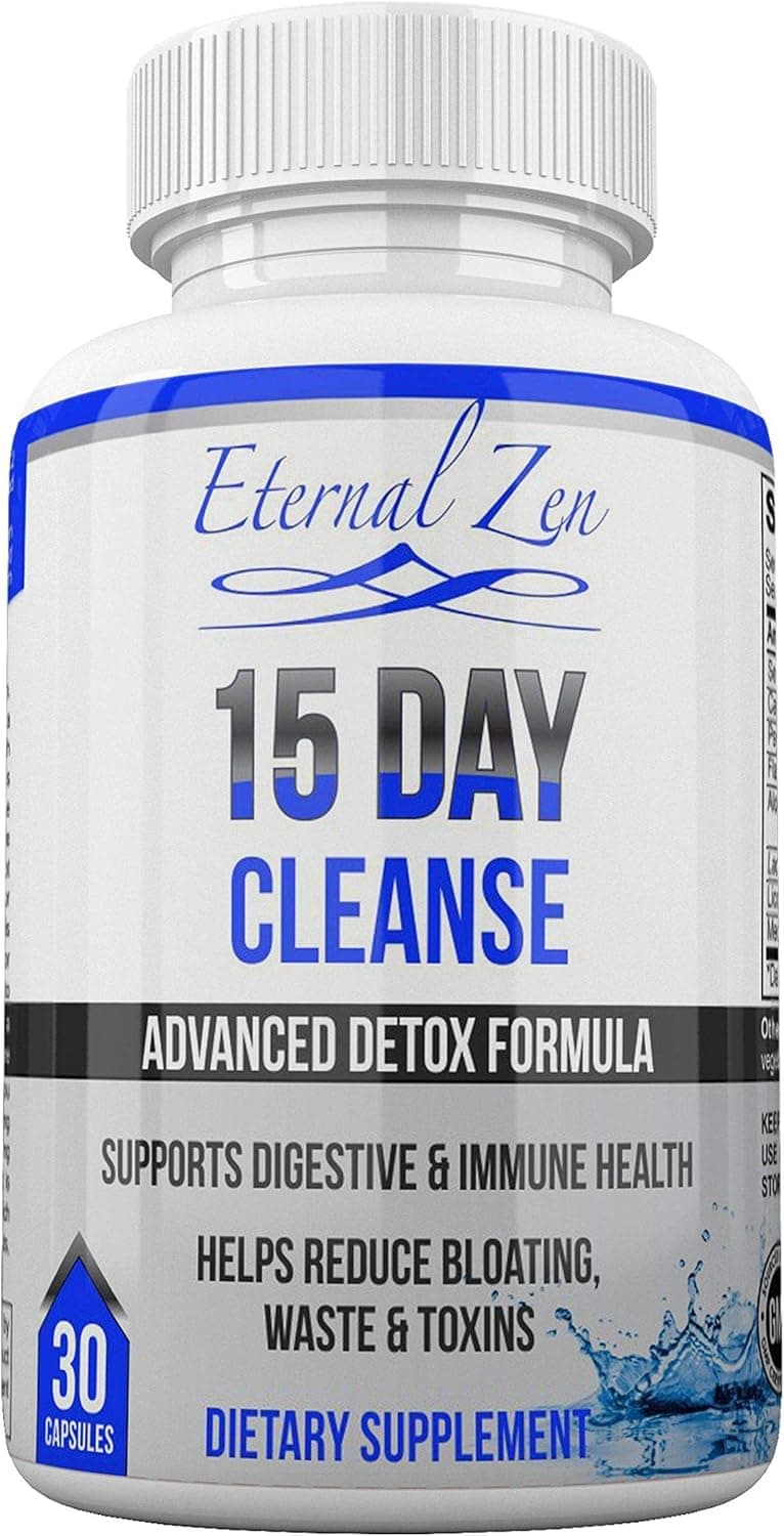 Eternal Zen 15 Day Colon Cleanser Detox with Extra Strength Herbs Senna is a Fast Acting Natural Laxative for Constipation Relief Whole Body Cleanse 30 Capsules