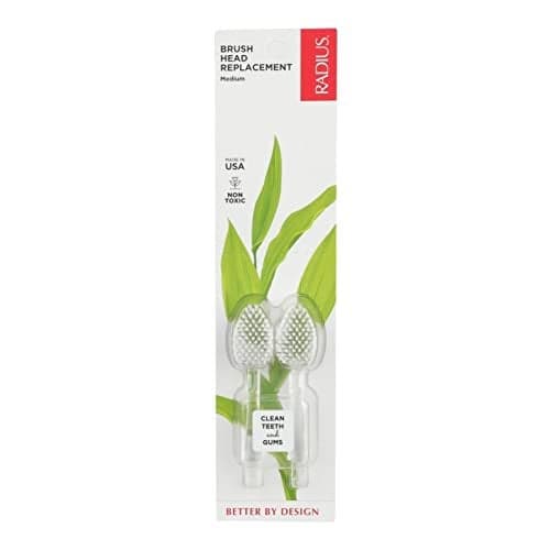 RADIUS Replacement Toothbrush Heads, Medium Bristles, 2-Count, Improve Gum Health & Reduce Gum Issues, Pack of 1