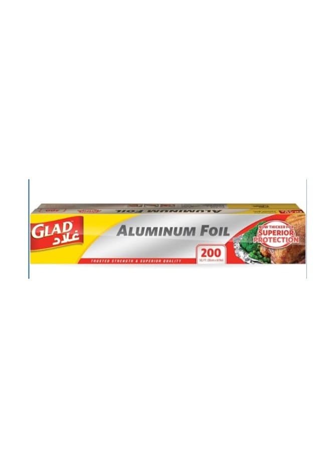 Glad Aluminum Foil Size 30cm x 61.9m 200 sq. ft. 1pc