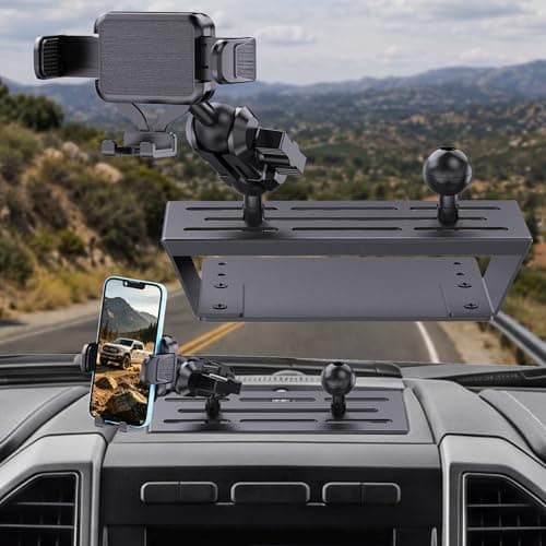 Surfcabin Dash Mount Phone Holder Compatible with 20152020 F150 20172022 F250 F350 Metal Cellphone Mounting Bracket Stand for Most CellPhones