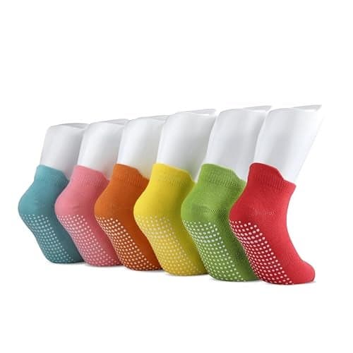 MagicPop Kid's Pure Cotton Colourful, Ankle Length, Soft , Anti Skid, Lightweight & Breathable, 1 To 12 Years, Pack Of 6, Designer Socks (In, Age, 2 - 3 Years, Bright Colors), Multicolour