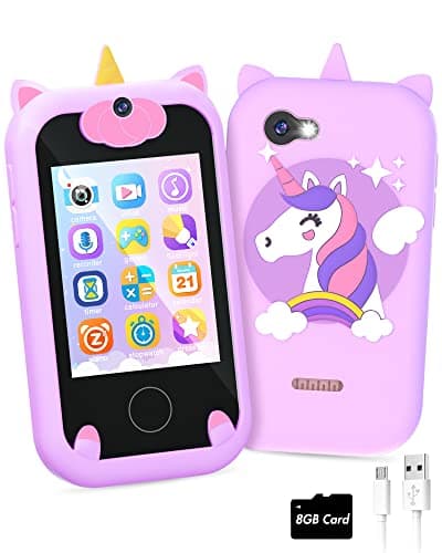 Kids Smart Phone for Girls Unicorns Gifts for Girls Toys 810 Years Old Phone Touchscreen Learning Toy Christmas Birthday Gifts for 3 4 5 6 7 8 9 Year Old with 8G Memory Card Purple