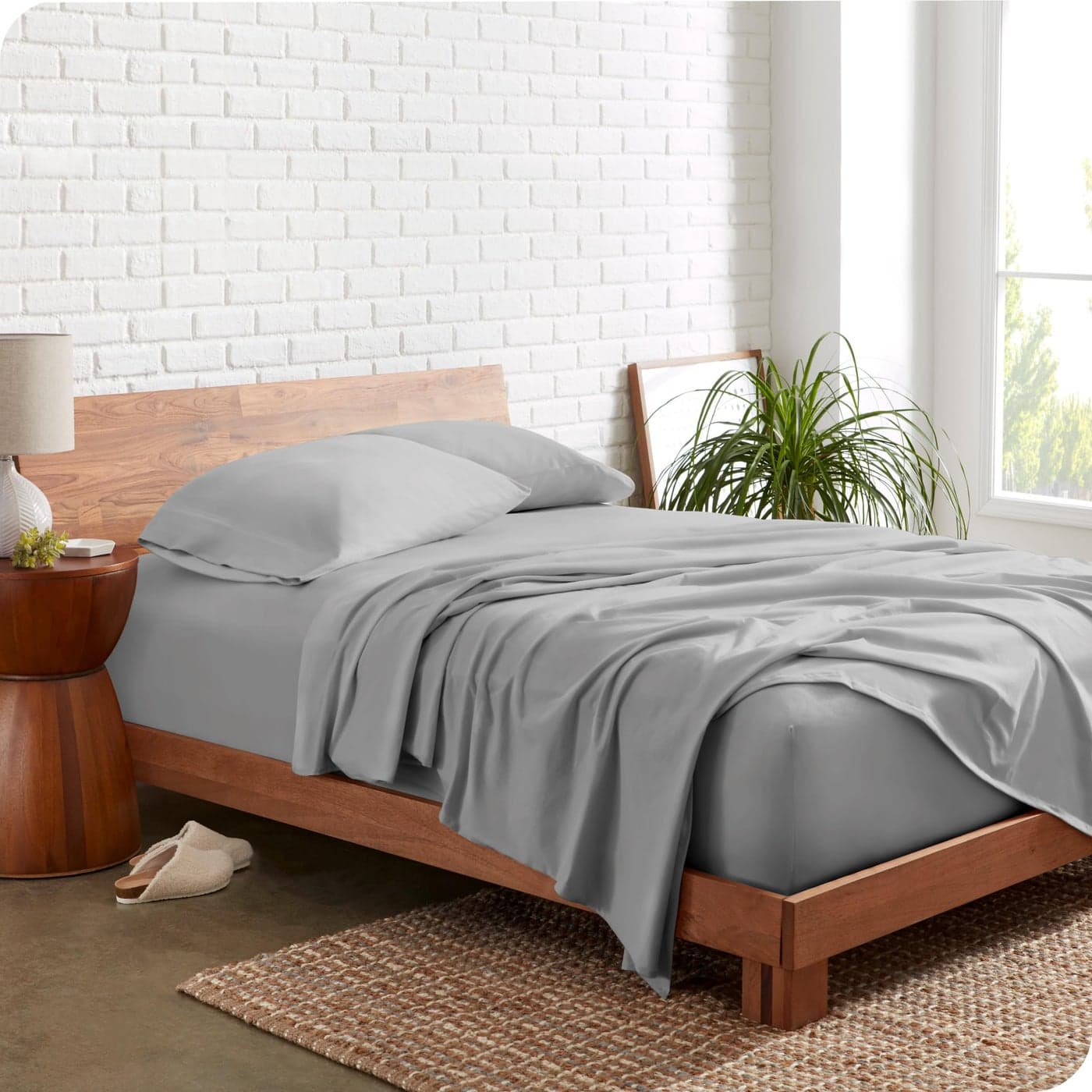 Bare Home 100 Organic Cotton Jersey Sheet Set Ultra Soft 100 Cotton Sheet Set Pillowcase Deep Pocket Bed Sheets Split King Light Grey