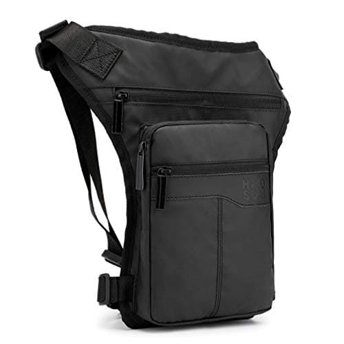 Motorcycle Drop Leg Bag Nylon Waist Pack for Men Women Crossbody Shoulder Fanny Bag Bike Riding Cycling Travel Outdoor Sports Hunting Hiking Tactical Daypack Pouch Pocket Black