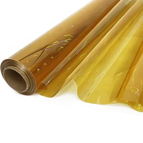 CMFYHM Iridescent Gold Cellophane Wrap Roll I 34 In Wide X 100 Ft Long I Colorful Cello Perfect For BasketsGifts TreatsBirthday Holiday Wedding Floral Party Arts Crafts Decoration Gold