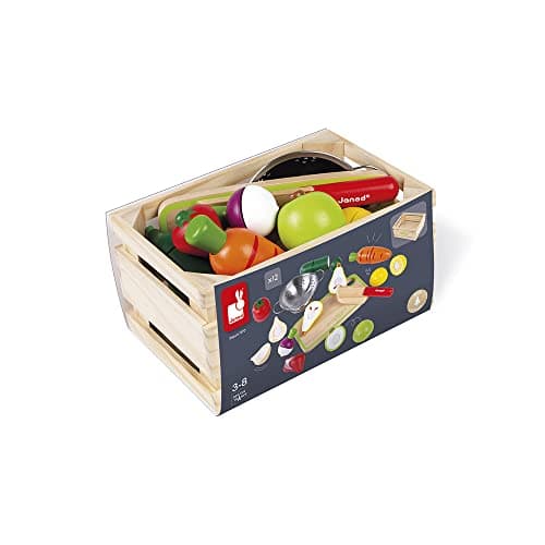 Janod Fruits Vegetable Maxi Set Wooden Sliceable Play Food 13 Piece Set Ages 3 J06607