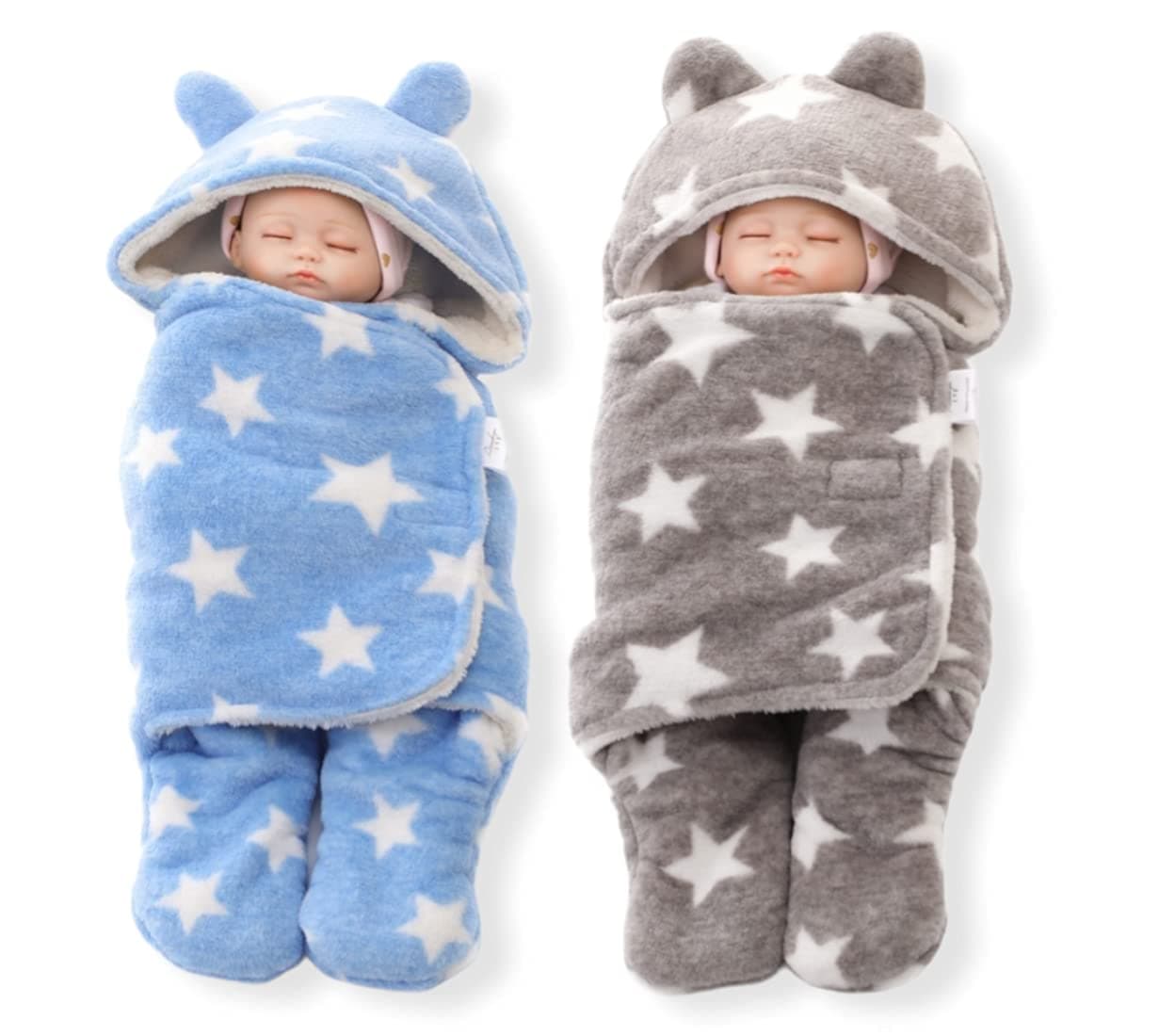 BRANDONN Baby Blanket Newborn Gift Pack of Swaddle Wrapper, 0-9 Months, Length 68 cm x Width 68 cm