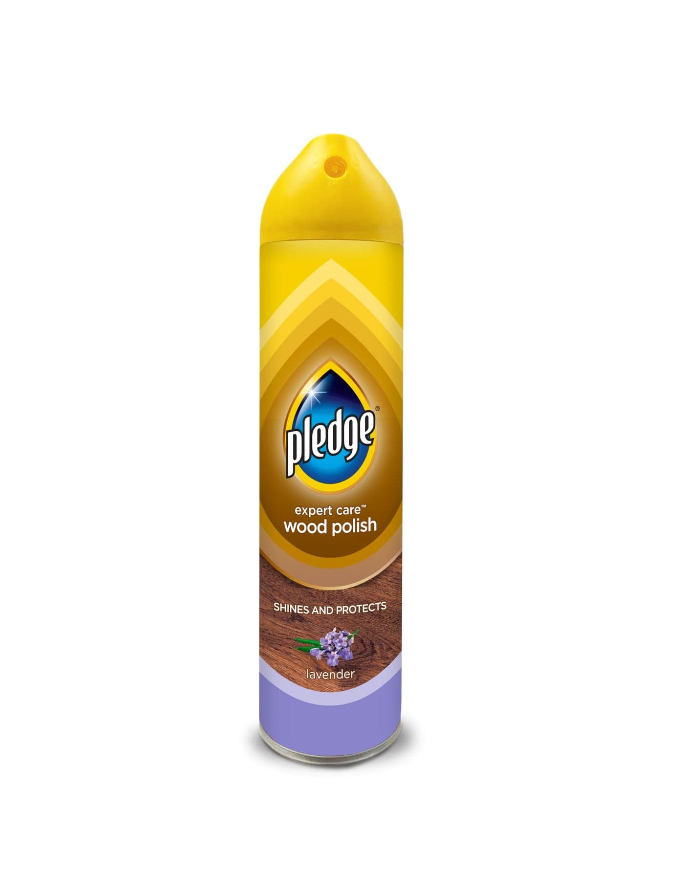 Pledge Wood Polish Spray | Lavender| Expert Wood Cleaner & Polish | Long-Lasting Shine for All Wooden Surfaces, Furniture & Laminates | Cleans, Polishes & Protects Against Moisture | 250ml