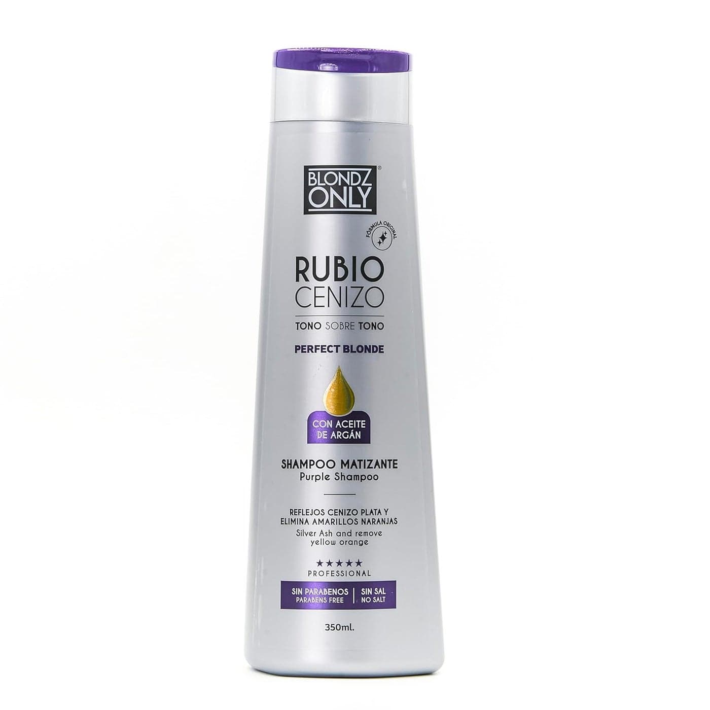 Purple Shampoo Cenizo Plata Silver Ash with Argan Oil Perfect Blonde Perla Beige 118 Fluid Ounce 350 ml