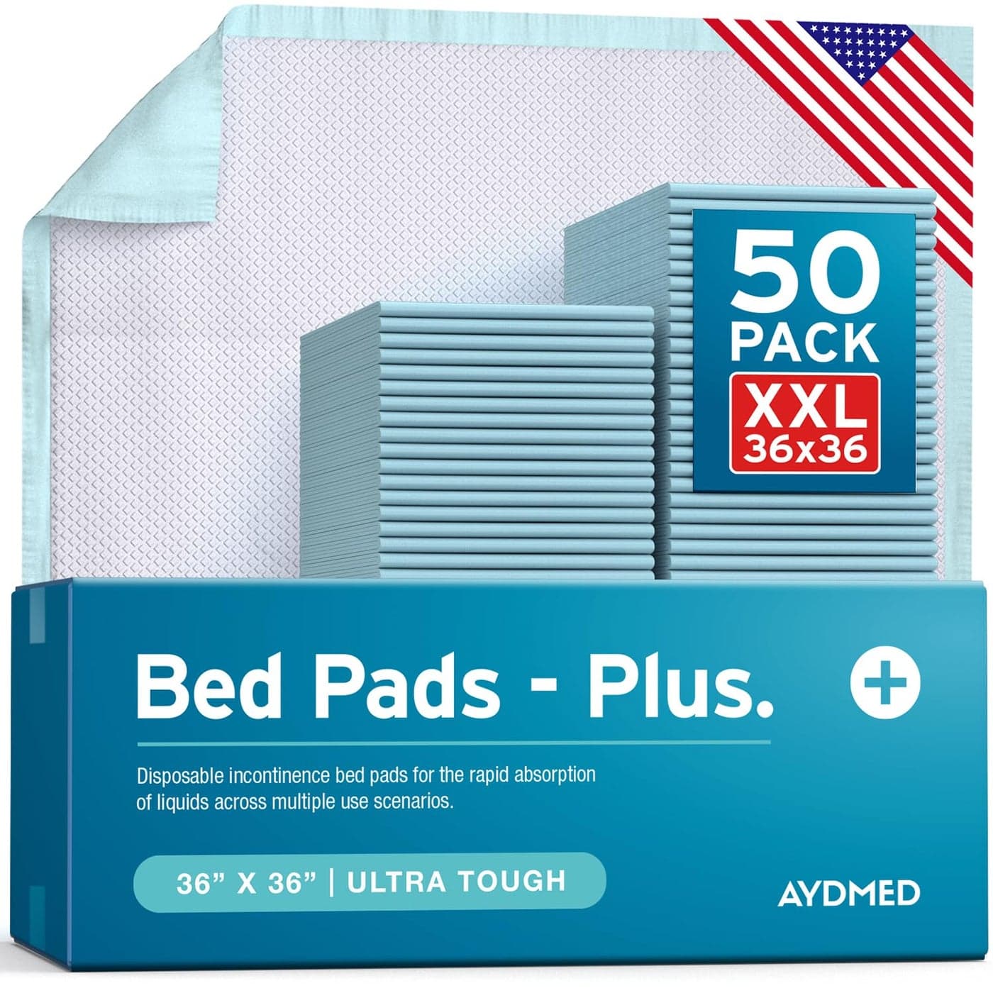 AYDMED Premium Disposable Bed Pads 36 x 36 50 Pack Incontinence Chucks Extra Large Pee Pads for Adults Heavy Duty Ultra Absorbent Baby Changing Pads