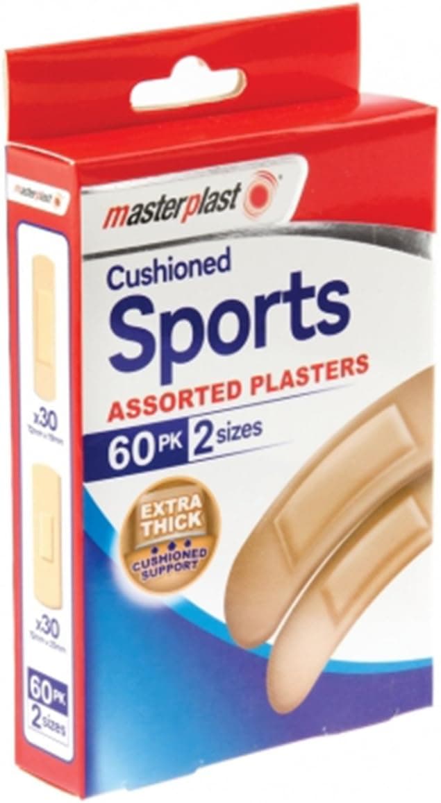 Masterplast Sports Plasters Flexible Durable Pack of 60 Natural