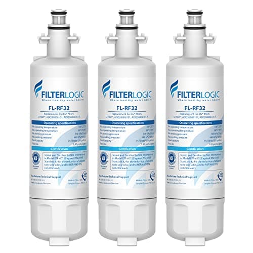 Filterlogic 469690 ADQ36006101 Refrigerator Water Filter, Replacement for LG® LT700P®, Kenmore® 9690, 46-9690, 469690, ADQ36006102, LT700PC, WSL-3, LFXS30766S, LFXC24726D, Pack of 3