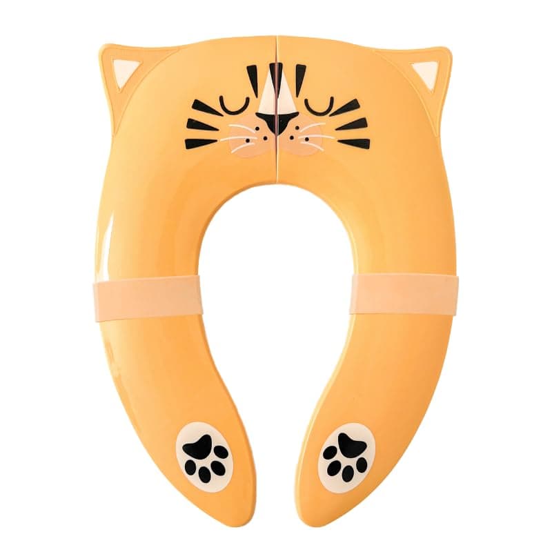 Hippypotamus Travel Potty Seat for Toddler Folding Potty Training Seat Portable Toilet Seat Cover for Baby Kids ORANGE Tiger