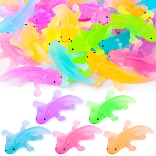 SYWHXY 30PCS Axolotl Animals Toys Bulk Cute Squeeze Axolotl Fidget Stress Relief Salamander Animal Sensory Toys for Child Relax Meeting Favors Birthday Decorations 5 Color