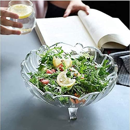 VAGHASIYA ENTERPRISE Fruit Bowl Glass Fruit Bowl for Dining Table Glass Decorative Bowl Transparent Fruit Bowl Fruit Serving Bowl Pack of 1