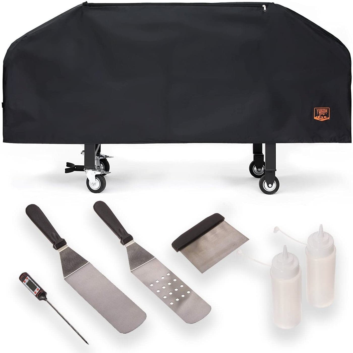 Yukon Glory™ Premium Heavy-Duty Griddle Cover for Blackstone 36 Inch Griddle and 6 Piece Griddle Tool Set, Complete Griddle Accessories Kit (Complete Griddle Accessories Kit)