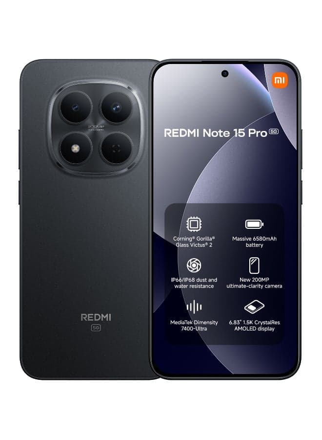 Redmi Note 15 Pro 5G Dual SIM+eSIM Black 8GB RAM 256GB 5G - Global Version