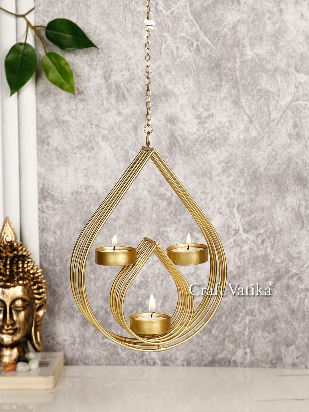 CraftVatika Tealight Candle Holders Wall Hanging for Home Decoration Metal Candle Holder Tea Light Wall Sconces for Living Room Bedroom Garden Home Decor