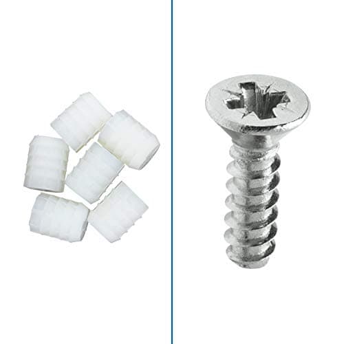 Rok Hardware 8mm Plastic Hinge Dowel Inserts with Screws, 100 Pack