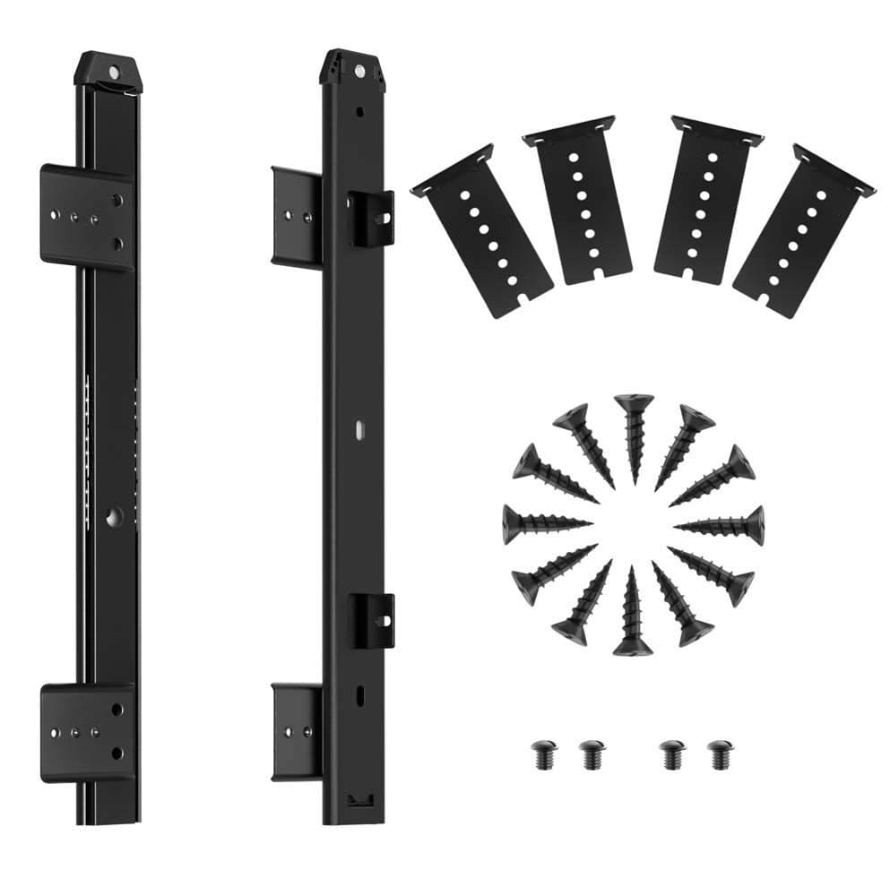 FRMSAET Heavy Duty 12141618 inches Thickness Steel Construction Ball Bearing Keyboard Slides Keyboard Drawer Slides Tray Accessories Cabinet Furniture Hardware Rails 14 inches Black
