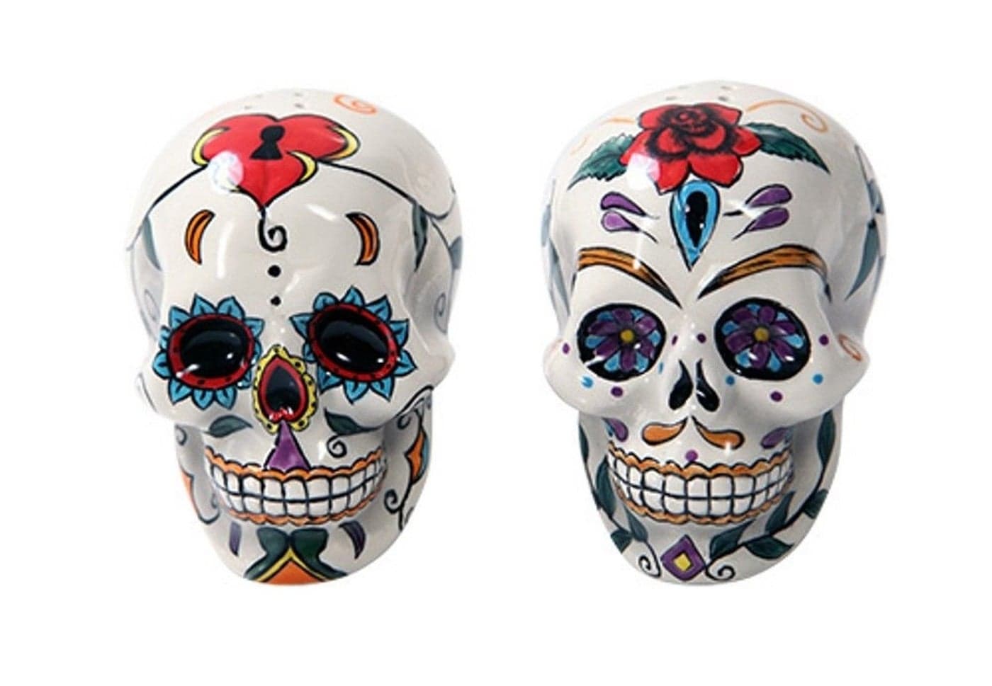 Pacific Giftware Day Of The Dead Skulls Salt Pepper Shakers Figurine Home Decor multicolored 5 x 2