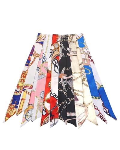 JELIEE 6 Pack Scarf Bags for Women - Narrow Scarf Hair & Neck Scarves - Fashion Gifts
