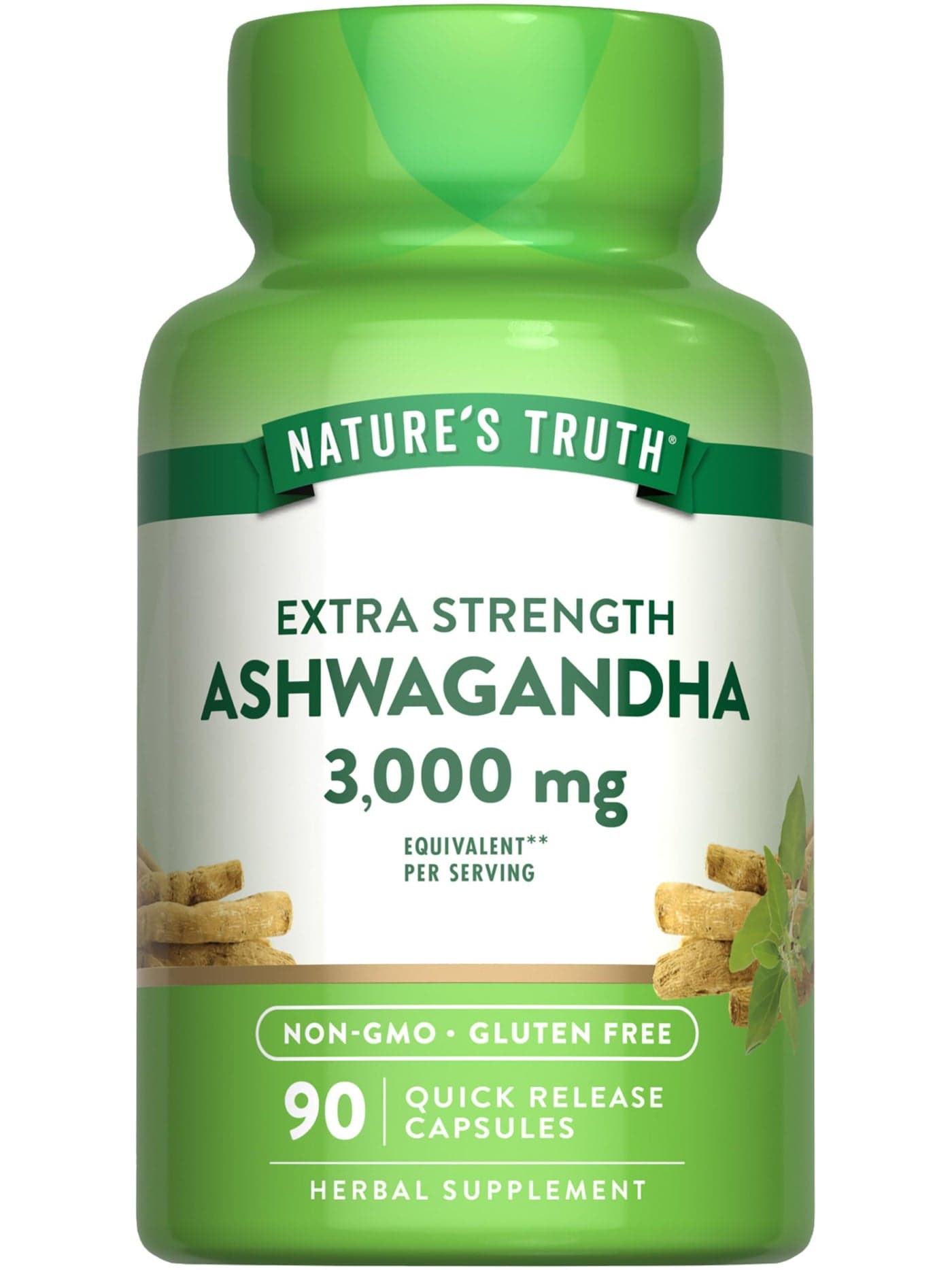 Natures Truth Ashwagandha Capsules 3000mg 90 Count Extra Strength with Black Pepper NonGMO Gluten Free Supplement