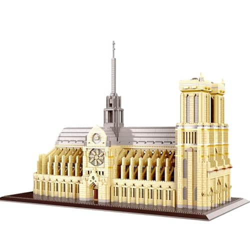 alltogetho Paris Notre Dame Cathedral Micro Building Blocks 7300 Pieces 3D Challenging Architecture Set for Adults Collectible Display Model Educational Souvenir Gift for History Art Lovers