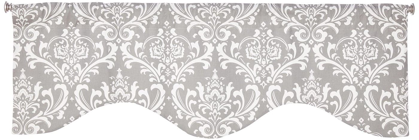 RLF Home Royal Damask M Shaped Valance, Grey