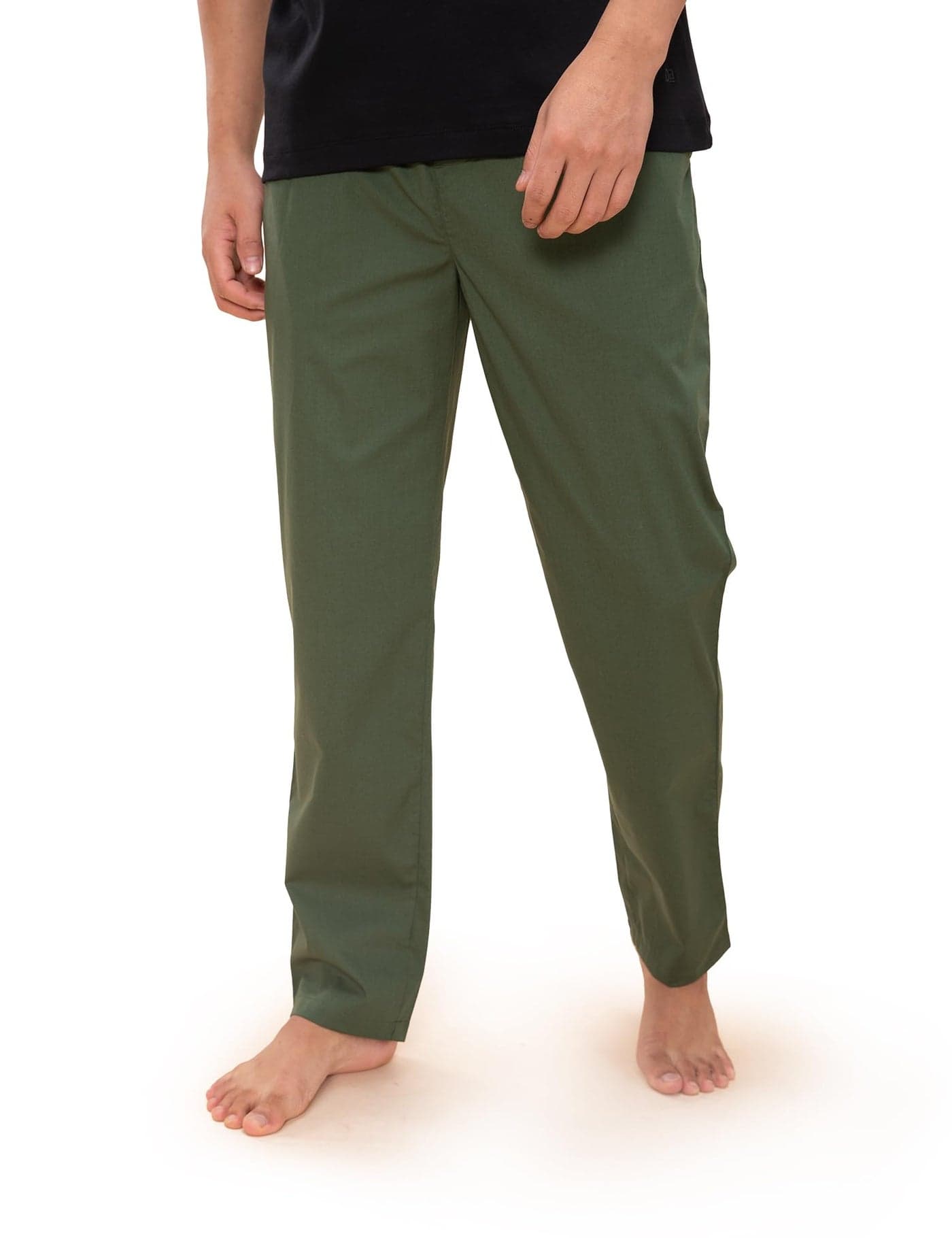 DaMENSCH The Stretch Men's Woven Cotton Tapered Fit Pyjama Pants- Forest Green- Medium