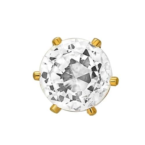 Mahi Gold Plated Sparkling Single Crystal Round Single Stud Mens Earring (BB1101005G)
