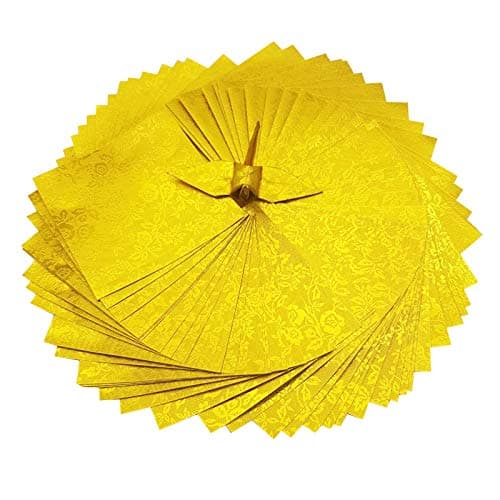 100 Origami paper sheets paper pack Gold Origami paper cranes 3x3 inches for Folding paper Origami cranes origami decoration