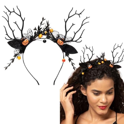 Radhu & Kabby Halloween Headband for Women | Spooky Pumpkin & Branch Design | Unique Hair Accessory for Costume Parties, Cosplay & Events