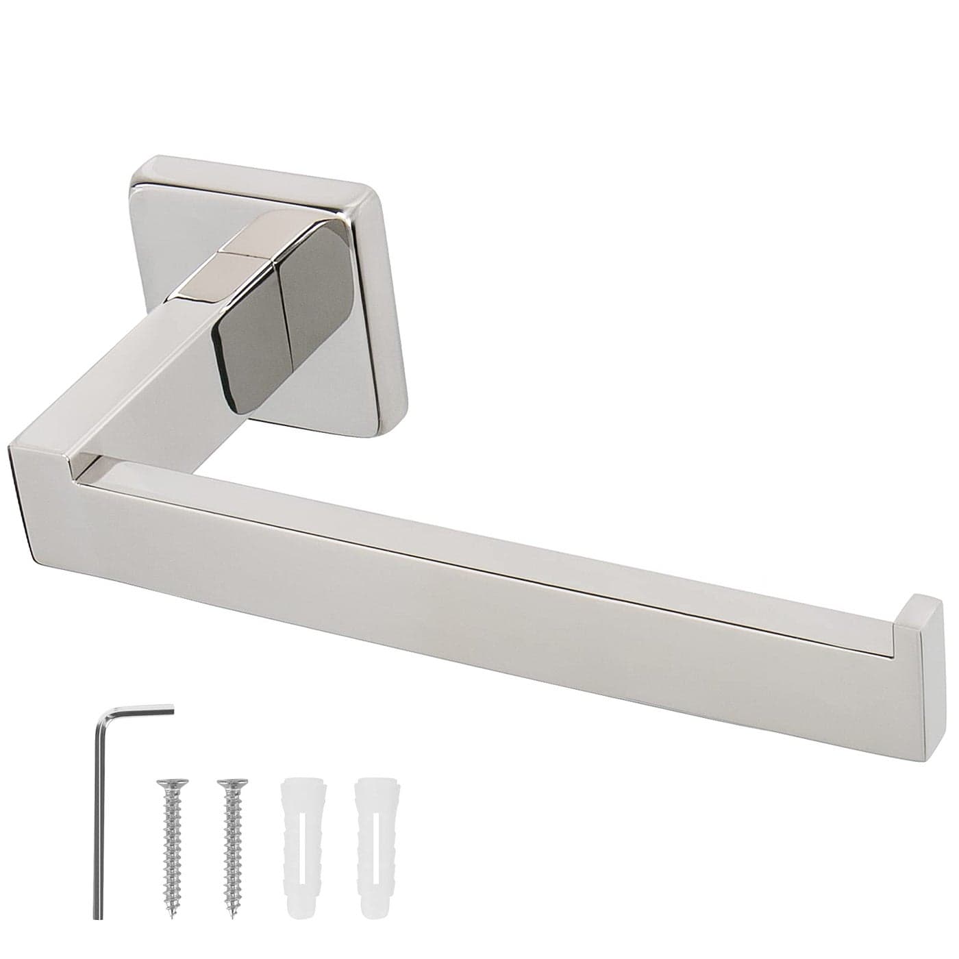 NearMoon Bath Square Toilet Paper Holder Premium SUS304 Stainless Steel Rustproof Wall Mounted Toilet Roll Holder for Bathroom Kitchen Washroom Chrome Finish