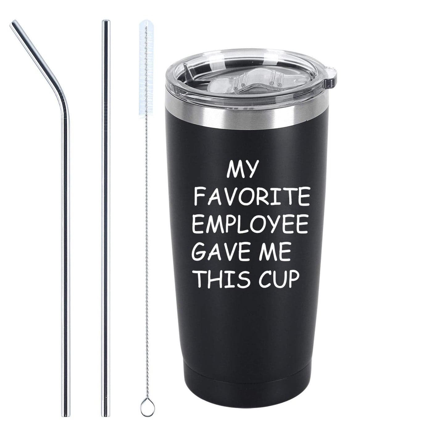 My Favorite Employee Gave Me This Cup Travel Tumbler 20 Oz Insulated Stainless Steel Tumbler with Lid Funny Bosses Day Birthday Gift for Men Boss Manager Director Supervisor Team Leader Black