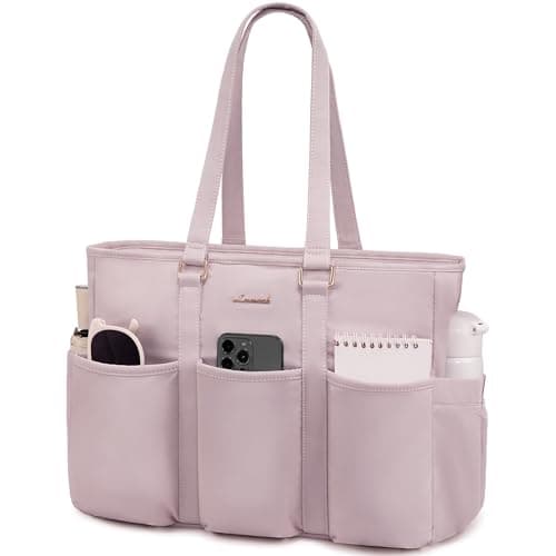 LOVEVOOK Teacher Nurse Tote Bag for Women Work, 15.6 Inch Laptop Bag With Large Cup Holder, Utility Everything Bag For Travel College Daily, Professional Computer Purse Handbag With Multi Pockets