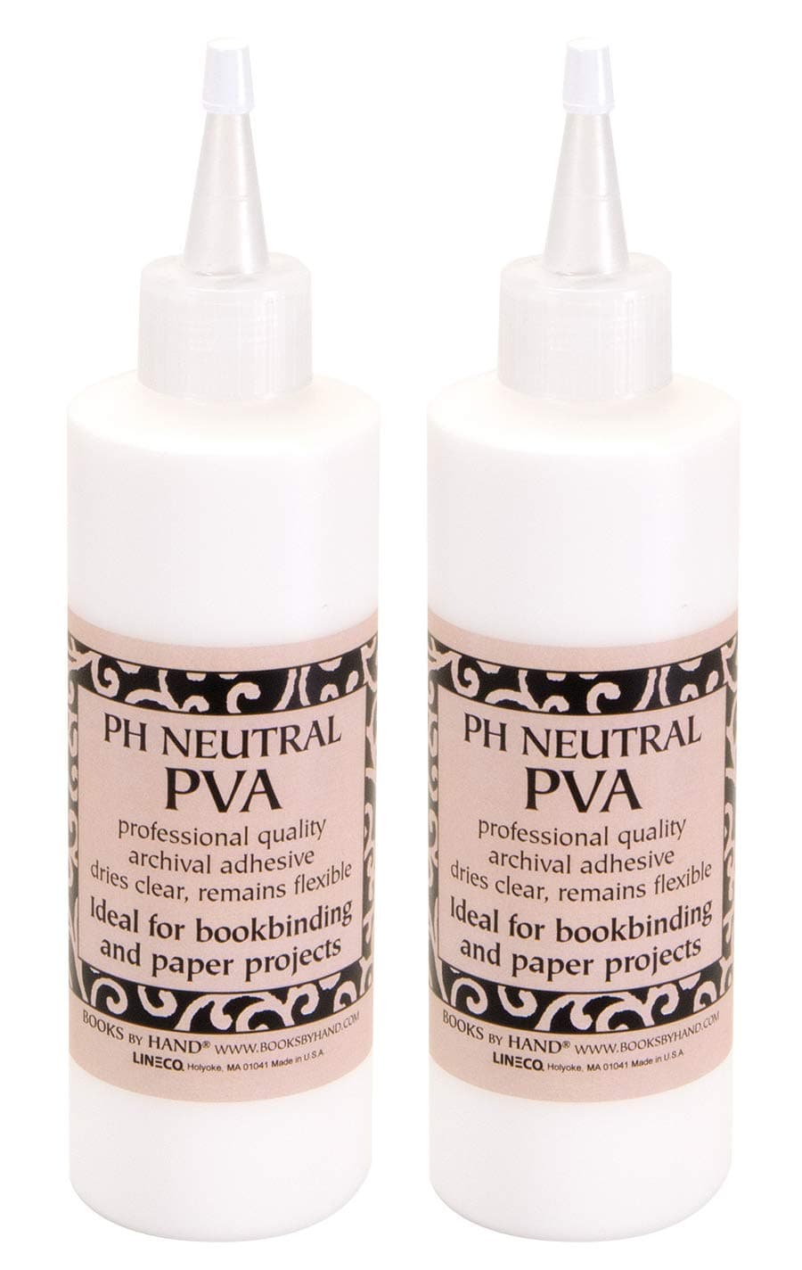 Books By Hand PH Neutral PVA Adhesive AcidFree WaterSoluble Dries Clear Archival Quality Glue Formula for Bookbinding Book Repair Framing Collages Paper Art and Crafts 8 Ounce Pack of 2