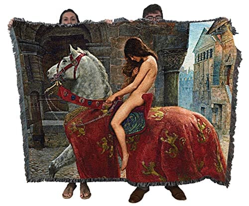Pure Country Weavers Lady Godiva Blanket by John Collier - Fine Art Gift Tapestry Throw Woven from Cotton - Made in the USA (72x54)