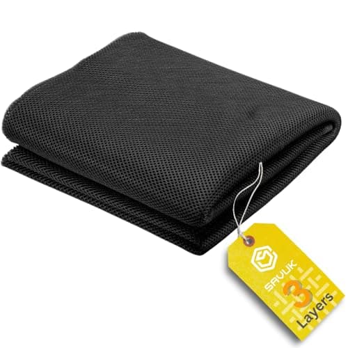 SAVUK Speaker Grill Cloth Fabric 3D Mesh Acoustic Box Cover Breathable Repair Carpet Subwoofer Replacement for Home and Automotive Black (Black, 20" x 59")