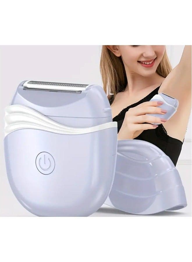 Compact Electric Shaver for Women, Cordless Hair Removal Razor with Detachable Head, Stainless Steel Blade, Ideal for Legs, Underarms, and Bikini Area, Ladies' Shaving Gear|Sleek Shaver Design|Cordless Desig