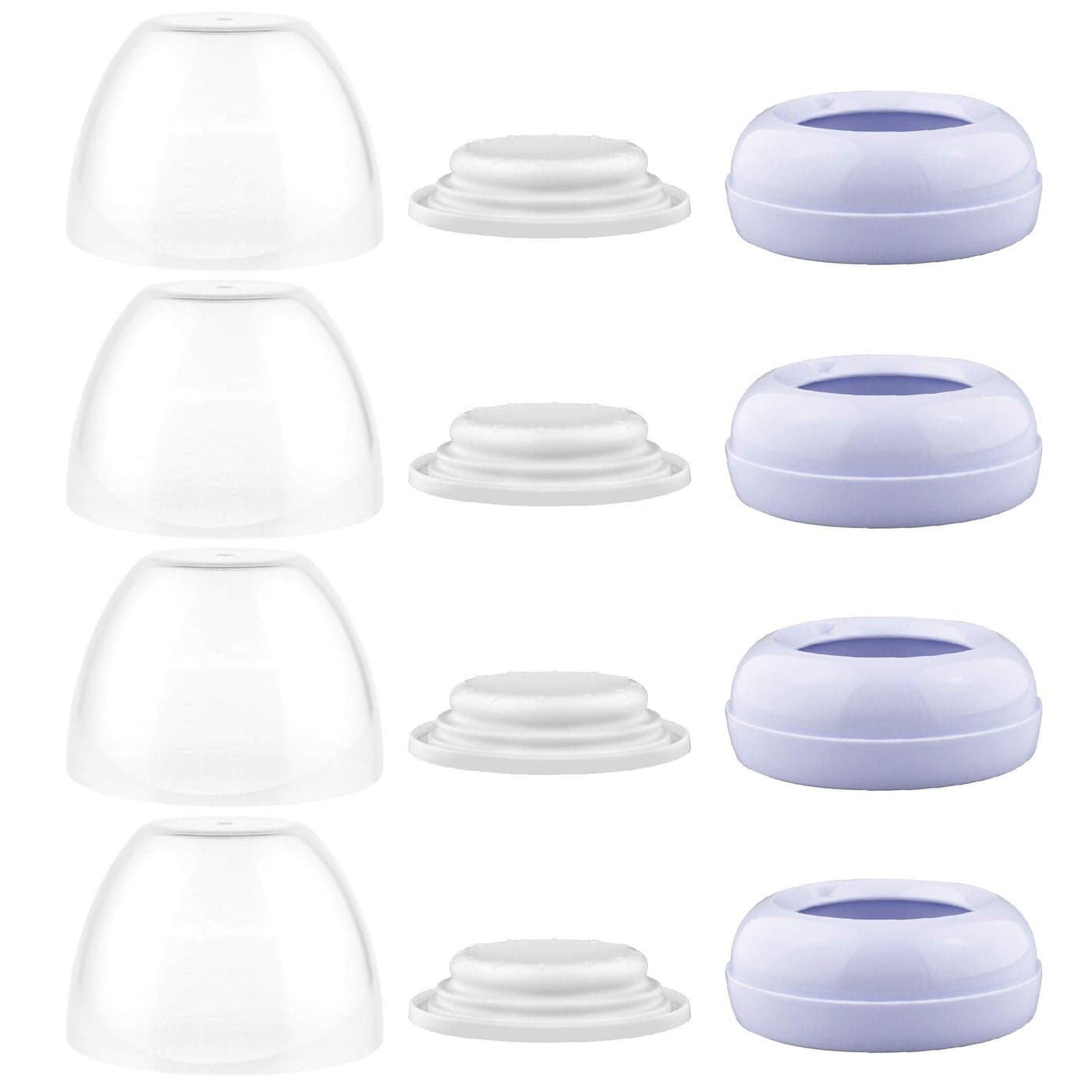 Maymom Dome Caps, Screw Rings, Sealing Discs Compatible with Avent Natural Bottles, Avent PP Bottles or Natural; No Nipple Included. Convert Avent Classic Bottle Into Natural