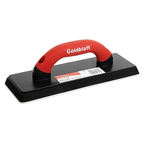 Goldblatt 4" x 12" Grout Float for Tile - Molded Rubber Grout Float, Floor Tools with Soft-Grip Handle for Masonry, Drywall, Concrete, Stucco