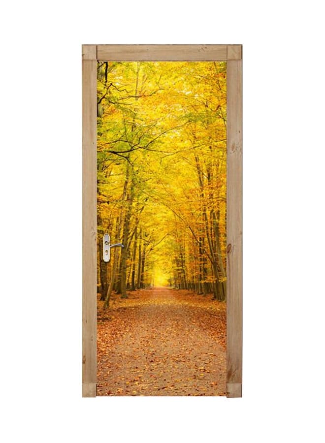 3D Stereo Wall Sticker Yellow 77x200centimeter