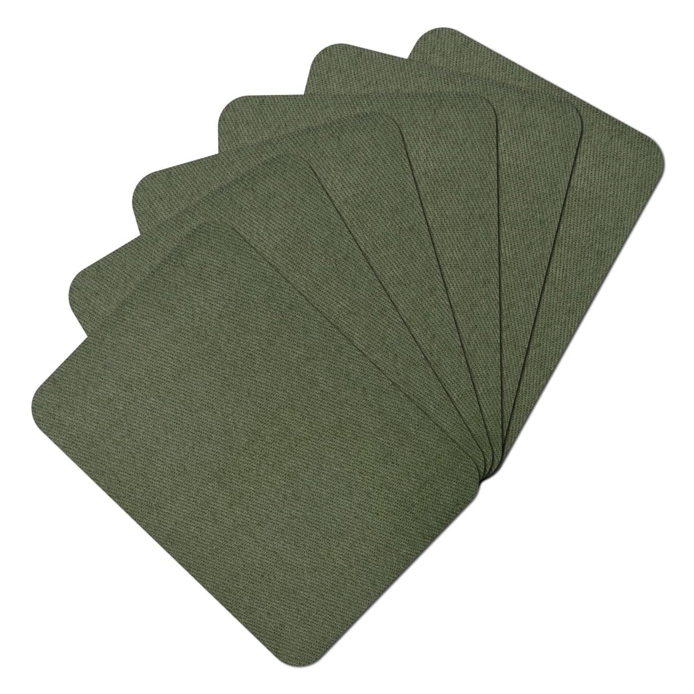 Guokuai Premium Quality Fabric Repair Patches Ironon Patches for Clothing Inside Outside Strongest Glue 100 Cotton 3 by 414 75 cm x 105 cm 6PCSArmy Green