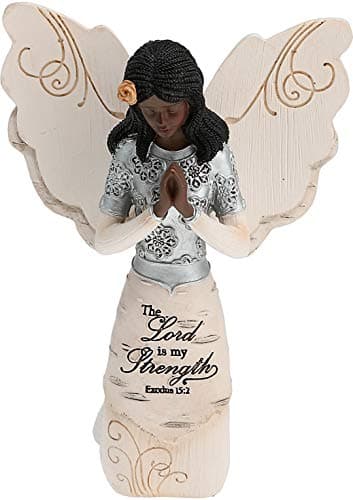 Pavilion Gift Company Elements 82324 Prayer Collectible Figurine, Ebony Kneeling and Praying Angel, 5-1/2-Inch