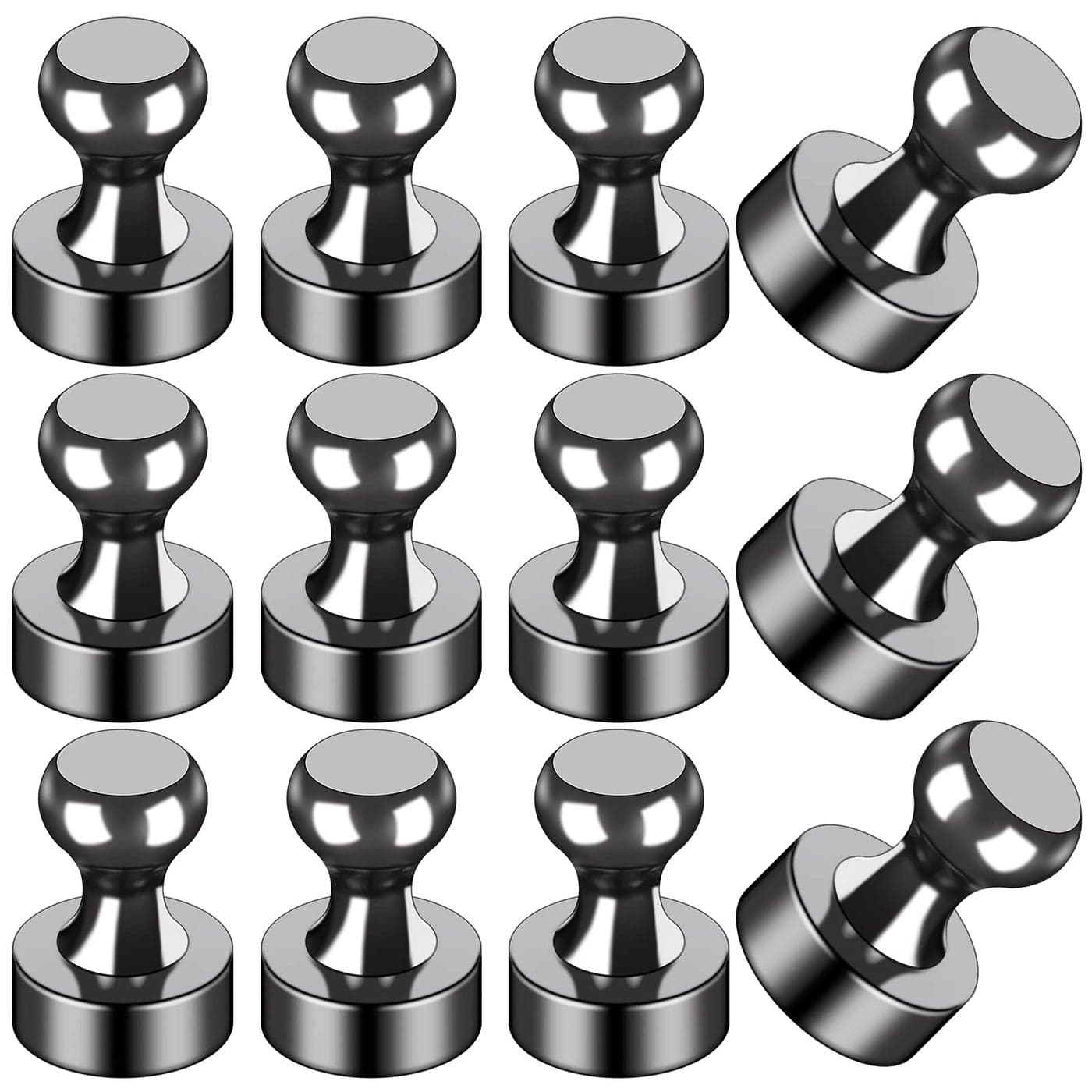 LOVIMAG Fridge Magnets 12Pcs Refrigerator Whiteboard Small Strong Magnet Classroom Kitchen Accessories Decorative Locker Set Decor Must Haves Office Calendar Refrigerador Magnetic Cute Crafts Black